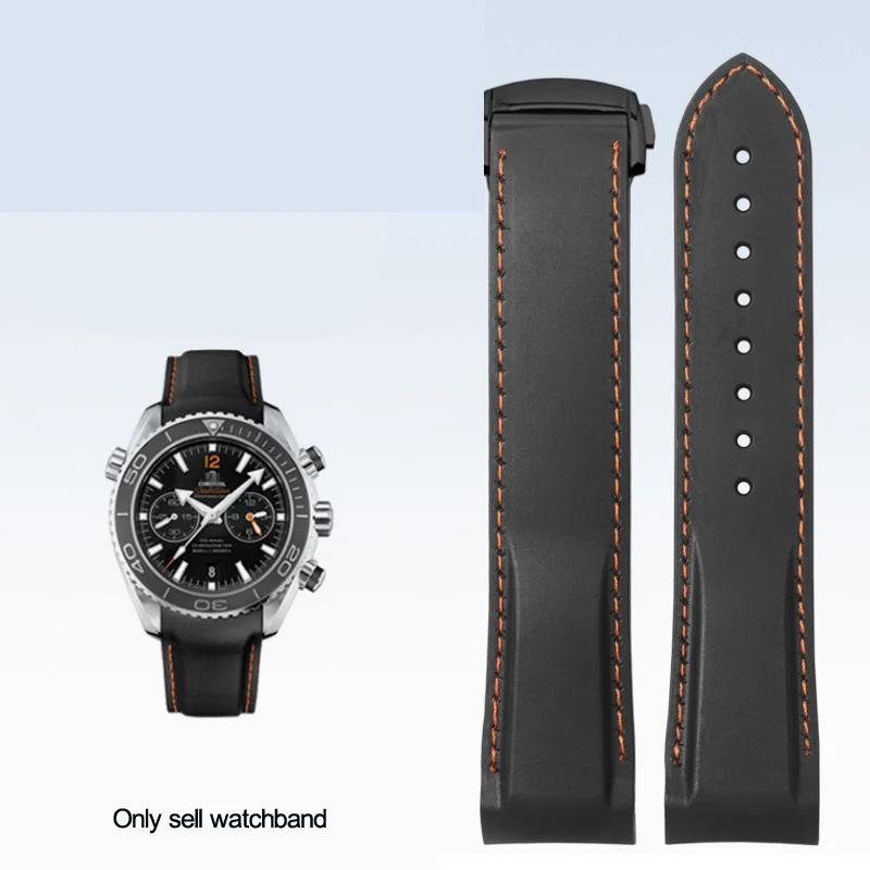 20 мм 22 мм изогнутый конец резиновый ремешок для часов цепь для Omega 300 SEAMASTER 600 PLANET OCEAN Seiko SKX силиконовый ремешок аксессуары для часов