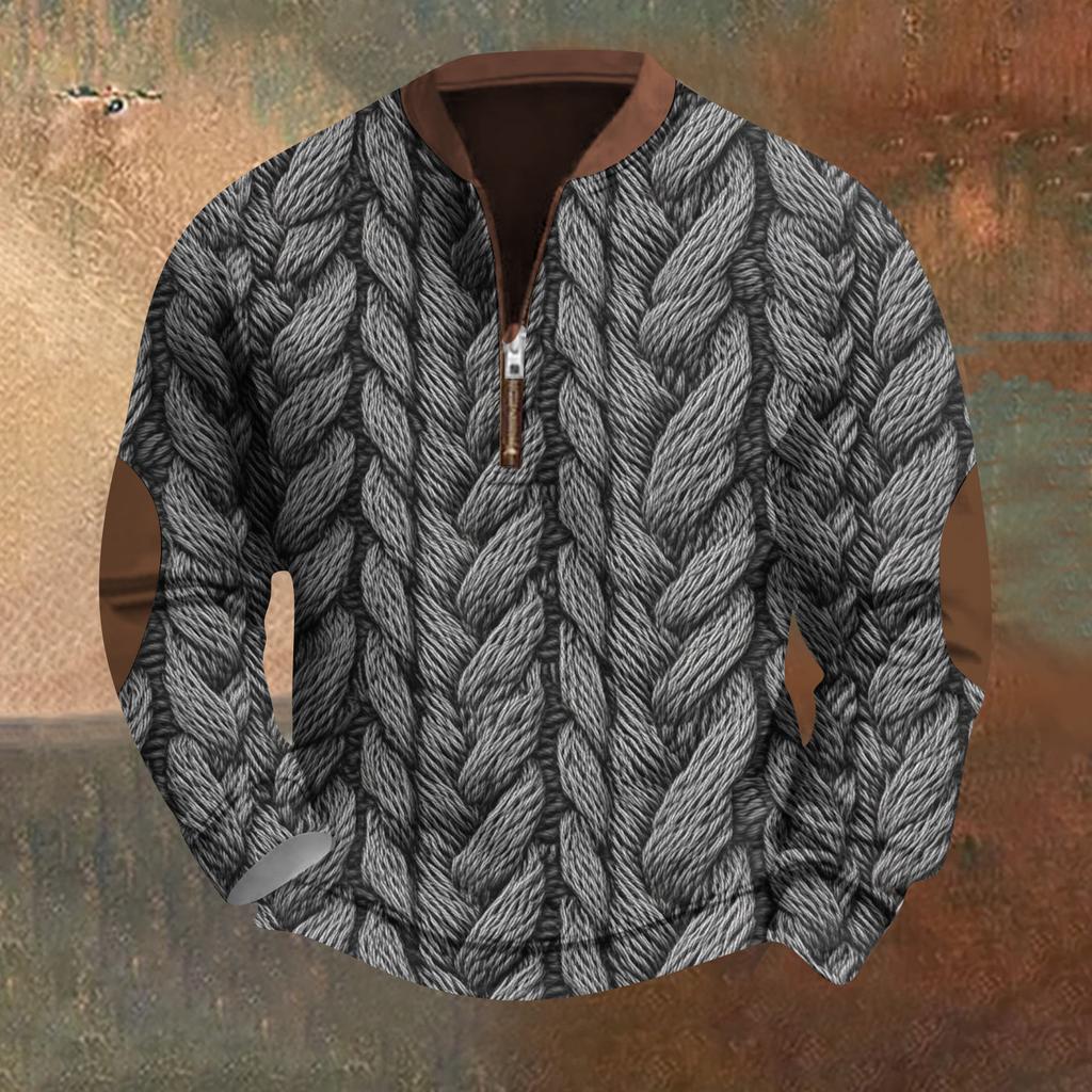 Мужская повседневная толстовка в стиле ретро с градиентным принтом