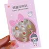 12 шт. детские накладные ногти Kawaii, самоклеящиеся накладные ногти, набор креативного маникюра для детей, украшения