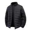 Casual and Versatile Winter Men's Solid Color Stand Up Collar with Plush Warm Cotton Jacket