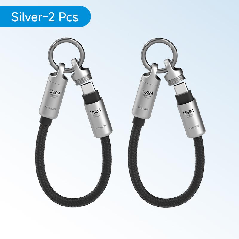 Hagibis Short USB4 Cable Portable Keychain C to C Cable Lanyard Type-C Cable 240W 80Gbps for Thunderbolt 4/5 iPhone 17 Pro SSD