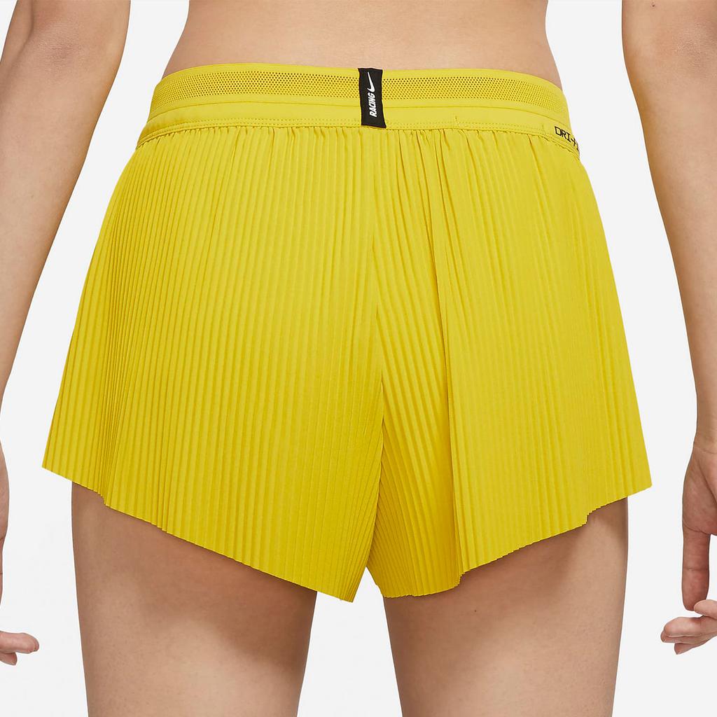 Nike Dri-FIT ADV Логотип с принтом и боковыми разрезами для фитнеса, повседневные дышащие спортивные шорты средней посадки, женские шорты желтого цвета CZ9399-733