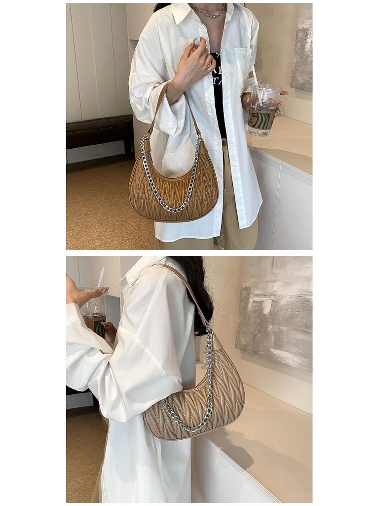 Плиссированная сумка-кроссбоди Saddle 2025 - Большая вместимость