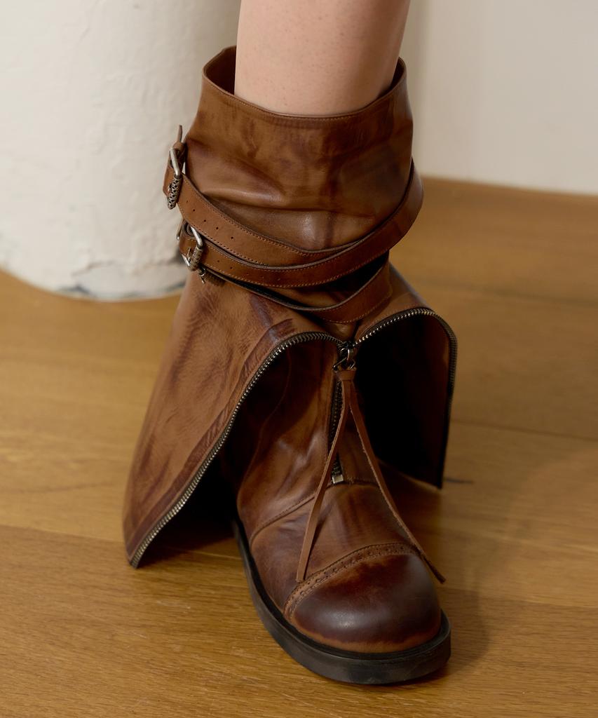 Then Roa Fold Boots / Sand Brown