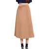 Women's Fashion Loose Casual Elastic High-waisted Beach Skirt Solid Color Draping Pleated Half Skirt