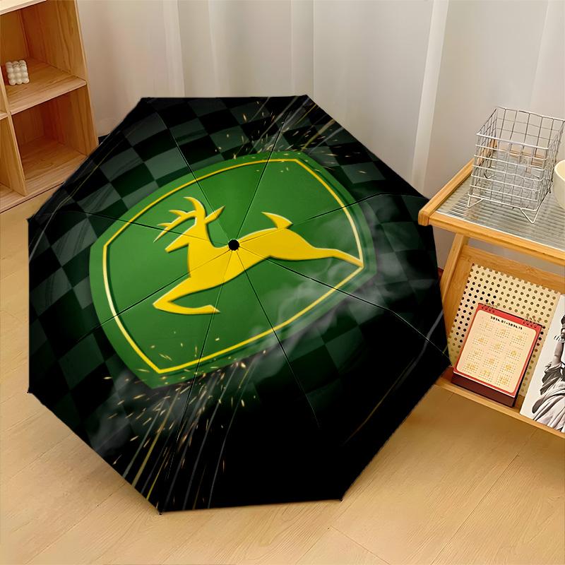 John deere Печать 8?Автоматический зонт с ребрами, ветрозащитный, легкий, складной, для путешествий на открытом воздухе