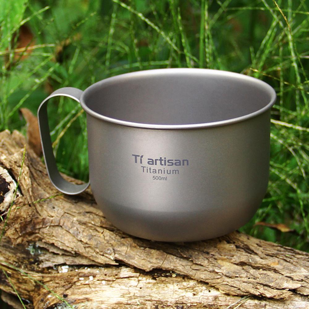 500ml Titanium Water Cup Coffee Mug Outdoor Camping Hiking Backpacking