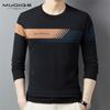 Осень и зима, новый мужской свитер с круглым вырезом, свитер с длинными рукавами, футболка, нижняя рубашка, шерстяной мужской топ