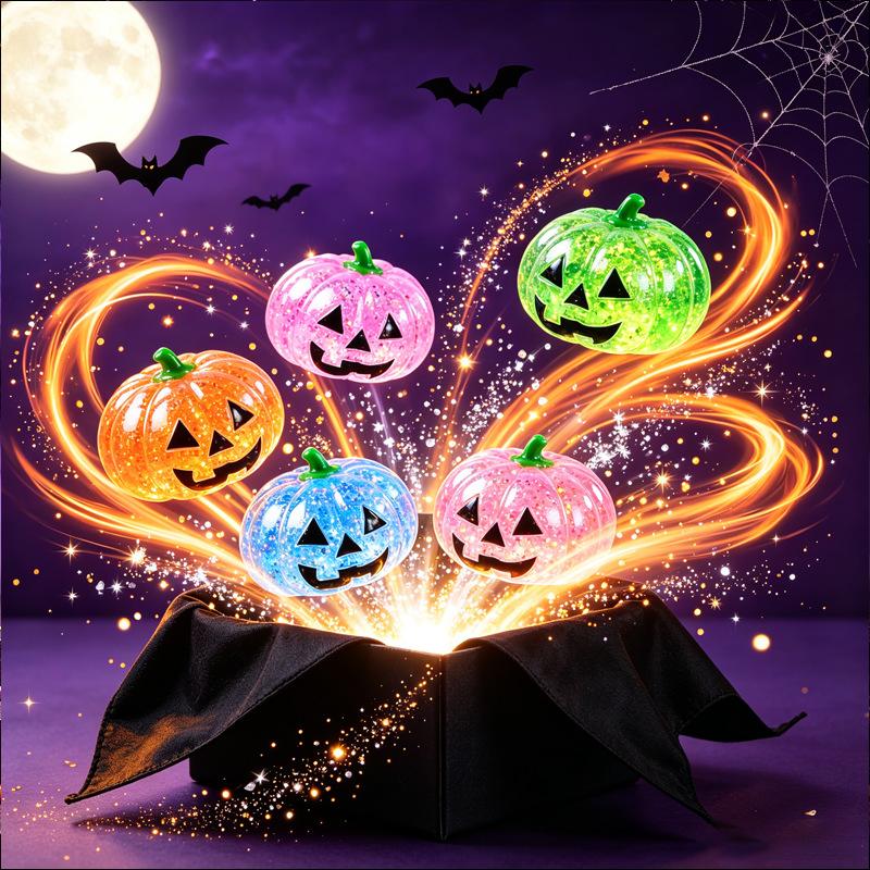 New cross-border Halloween pumpkin head pinch Le maltose vent toy glitter creative decompression toy