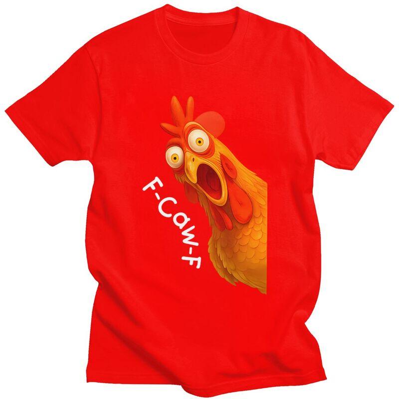 FCawFChicken Футболка 100% Хлопок Футболки Стритвир Круглый Вырез Саркастичные Футболки с Петухом Модная Одежда с Коротким Рукавом