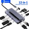 12-in-1 M.2 SSD Enclosure Hub USB C Docking Station USB  Husb TYPE C To HDMI Adapter 4K60Hz 1000Mbps PD100W USB3.0 For Macbook