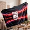 Ipswich Town Personalized Fleece Blanket With Football Logo, Custom Name Text Soft Warm Home Throw Blanket