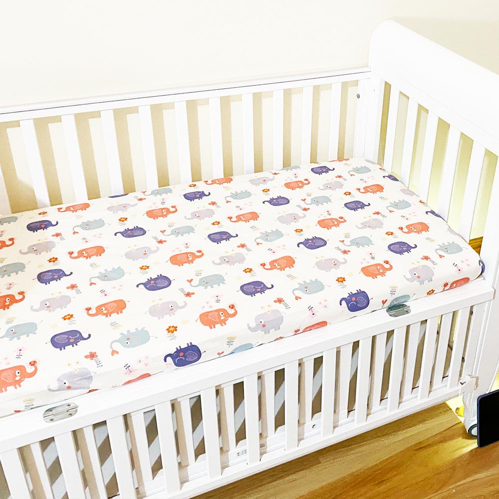 140*70cm Crib Fitted Sheets Soft Baby Bed Mattress Covers Print Newborn Toddler Bedding Set Kids Mini Cot Sheets Cotton