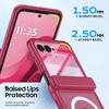 Для Motorola Razr 2024/2025/2026 с магнитной зарядкой, Тонкий дизайн, Защитное стекло, Защита шарнира, Матовый ударопрочный защитный чехол для телефона - Розовый
