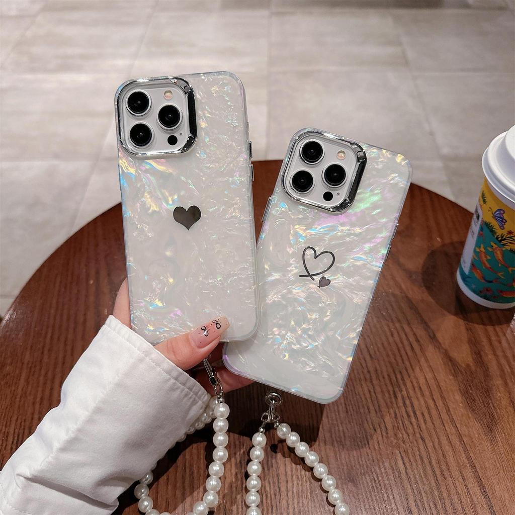 Pearl Hand Chain Love Phone Case For IPhone X/XR/XS MAX/11/12/13/14/15/16/Pro/Plus/Pro Max, Perfect Birthday Gift for Famliy, Friends and Partners