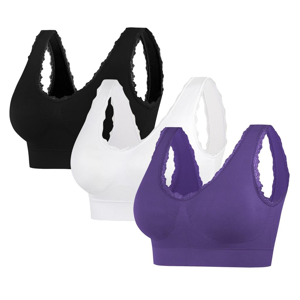 Double-layer sports lace without steel ring text yoga less vest shock-proof sleep large size