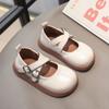 Повседневная кожаная обувь для девочек, мягкая подошва, нескользящая, детская обувь на плоской подошве, принцесса, детская обувь в британском стиле с мелким крестом, все подходящие