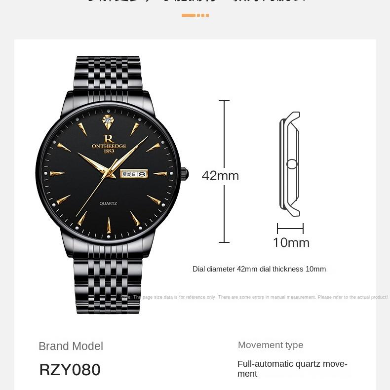 ONTHEEDGE Мужские деловые часы Светящиеся в темноте водонепроницаемые немеханические часы