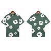 Mens Cotton Floral Print Shorts With Foil Puff Mid-Rise Loose Fit Casual Pants Youth