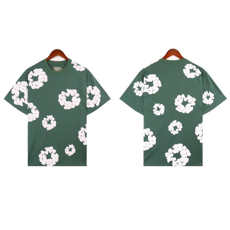 Mens Cotton Floral Print Shorts With Foil Puff Mid-Rise Loose Fit Casual Pants Youth
