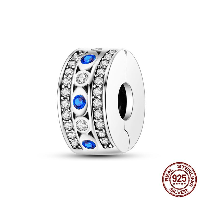 Fashion 100% 925 Sterling Silver Colorful Zircon Stars Moon Separator Charms Bead Fit Original Bracelet Fine DIY Jewelry