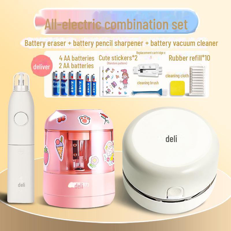 Настольный пылесос Deli для крошек от ластика и карандашной стружки, пыли с клавиатуры и уборки студенческого стола