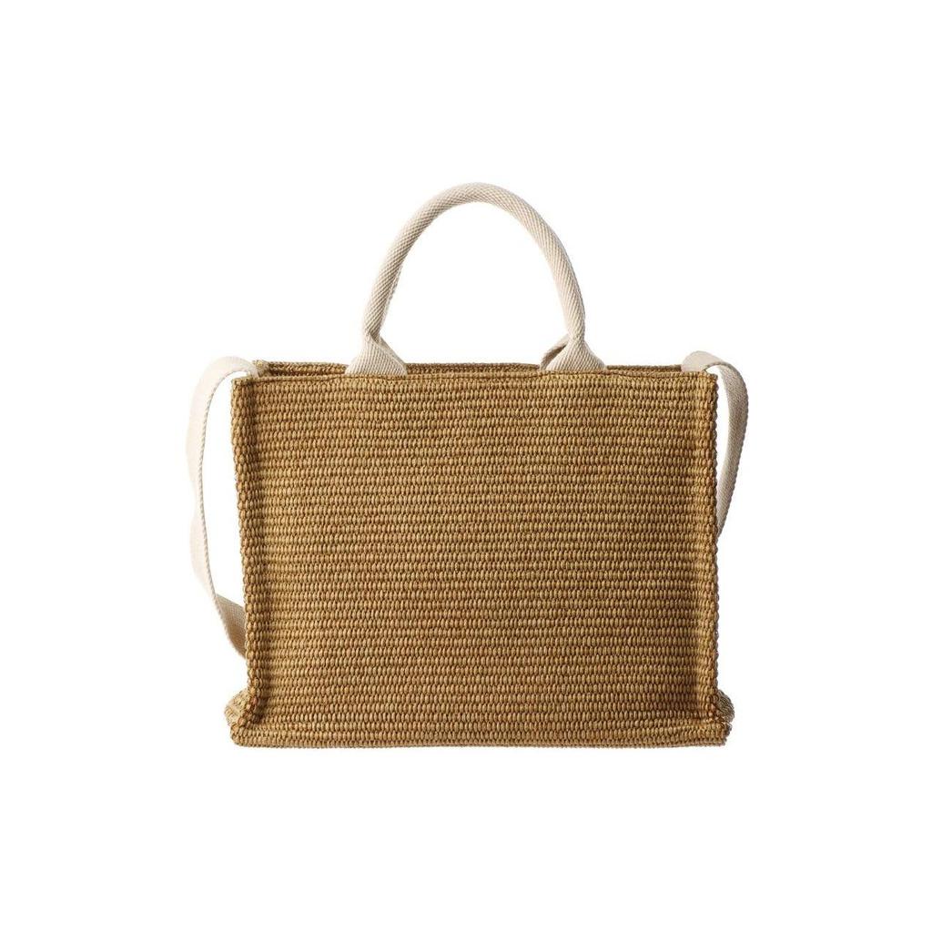 Marni Vintage Woven Design Letter Print Leather Tote Bag Women Tote Bags Brown SHMP0077U0P3860Z0R