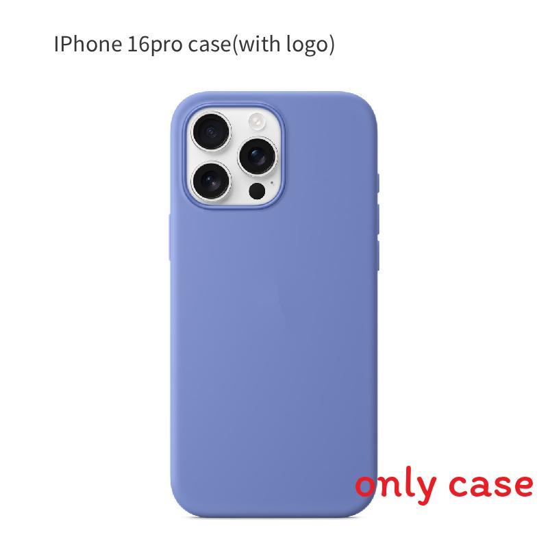 For Iphone16 Pro Solid Color Magnetic Silicone Phone Protective Case With Logo For Enhanced Protection
