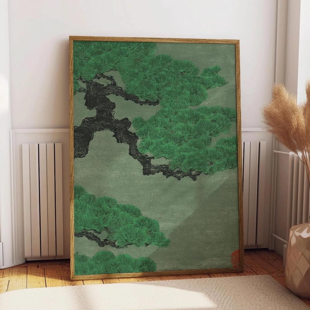 Japanese Retro Bonsai Tree Canvas Print Poster Vintage Ukiyo-e Botanical Art Prints Living Room Bedroom Wall Art Home