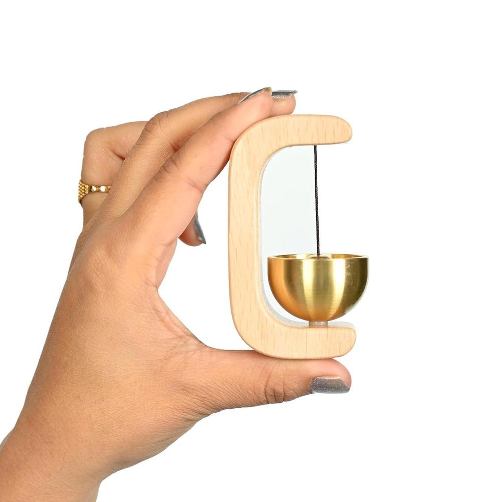 Wooden Magnetic Door Bell for Home Entrance | Beech Wood Wind Chime with Brass Sound | Decorative for Refrigerator, Glass, Entryway