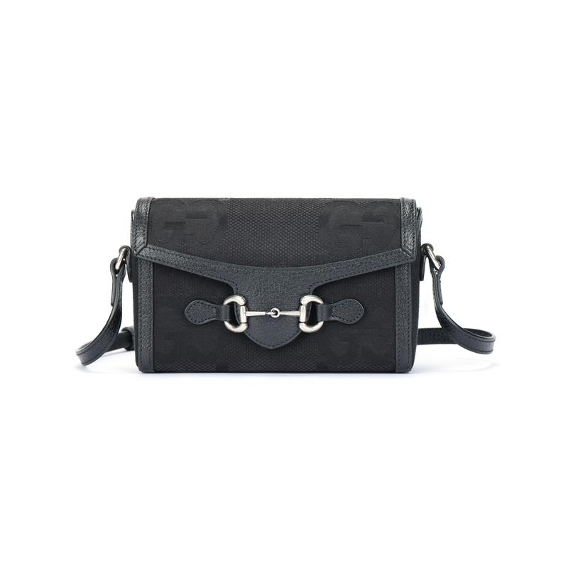 Gucci crossbody bag Horsebit 1955 distressed adjustable shoulder strap with magnetic buckle closure canvas and leather box camera shoulder mini men's