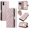 For iPhone X/XS Case Rhombus Grid Leather Phone Cover with Wallet Stand
