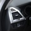 2PCS Carbon Fiber ABS Car Front Air Outlet Refit Frame Trim Cover Sticker Interior Accessories For BMW X3 G01 X4 G02 IX3 2018-21