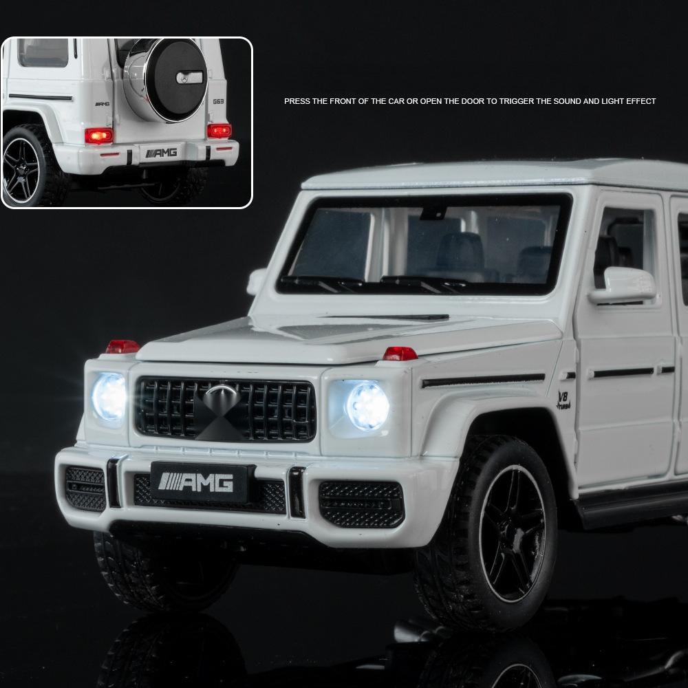 1:32 Benz G63 SUV, модель автомобиля из сплава, игрушечная модель автомобиля, литье под давлением, звук и свет, автомобильные игрушки для детей, автомобиль