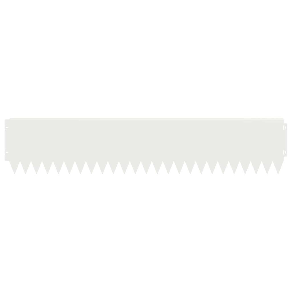 Lawn Edging 10 pcs 103 x 20 cm Steel White