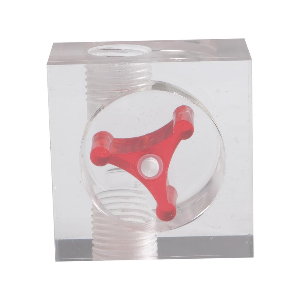 1pc 2 Way Water Cooling Indicator Acrylic Transparent Flowing Meter G1/4 Thread