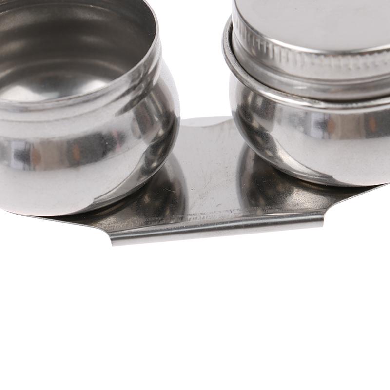 Stainless Steel Drum Painting Palette Oil Paint Pot Single Double Hole Dipper