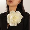 Ingemark 20CM Exaggerated Multilayer Satin Rose Flower Brooch for Women Wed Bridal Elegant Party Pin Jewelry Accessories Gift
