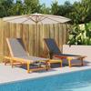 VidaXL Set of 2 Sun Loungers, Sunbed, Patio Deck Chair, Outdoor Garden Seat, Black Wood 3279247