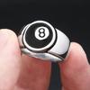 Модные панк-кольца из нержавеющей стали с номером 8 черного цвета для мужчин и женщин, хип-хоп, рок, восьмерка, бильярдное кольцо, ювелирные изделия для вечеринок, дропшиппинг