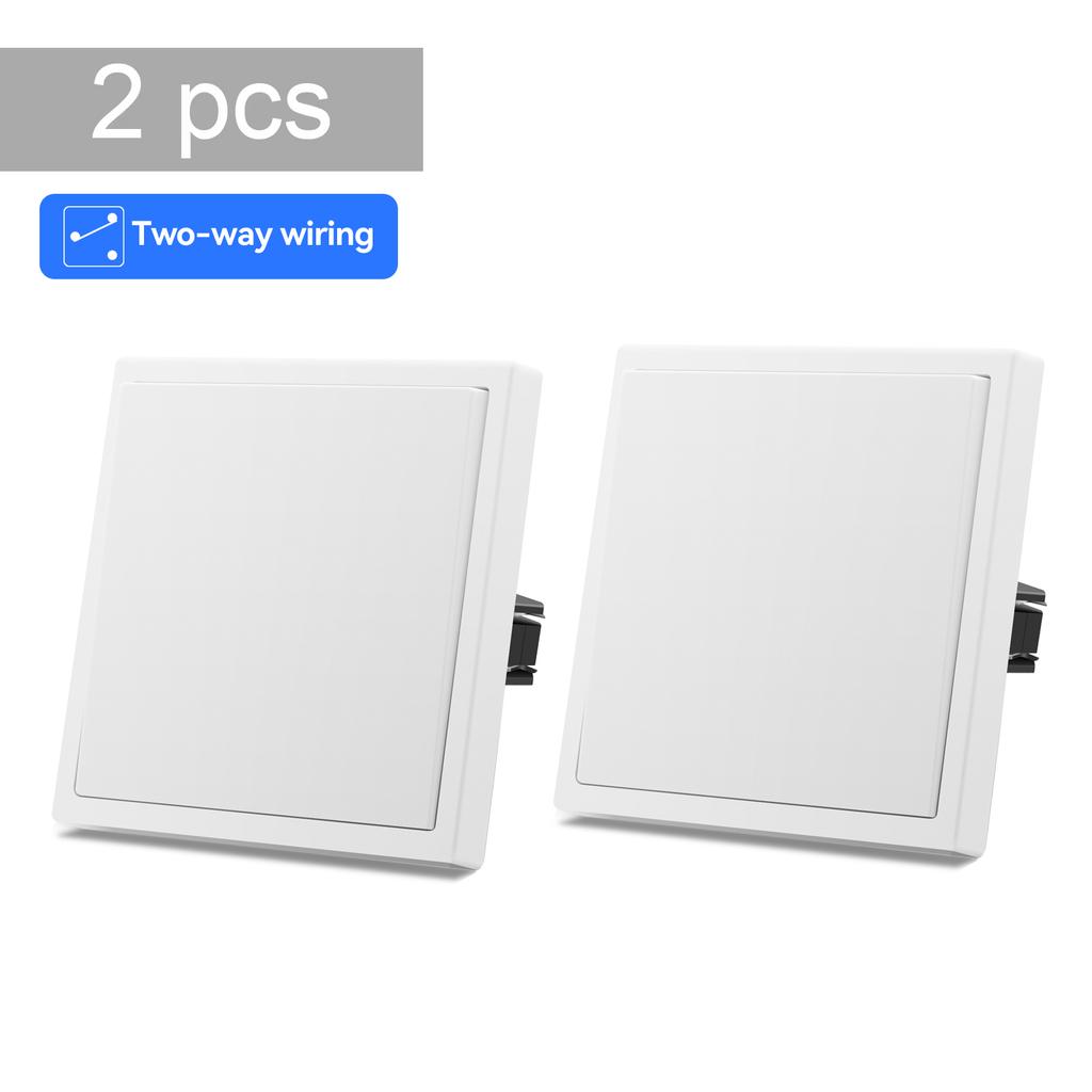 BSEED 1/2Gang Wall Light Switches 2Way Staircase Switches Large Mechanical Buttons Plastic Frame 220V White/Black/Gray 10A