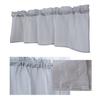 Window Curtain Wear Rod Style Thin Breathable Solid Color Valance Light-transmitting Hemp Yarn Short Curtain Kitchen Bedroom Window Drape