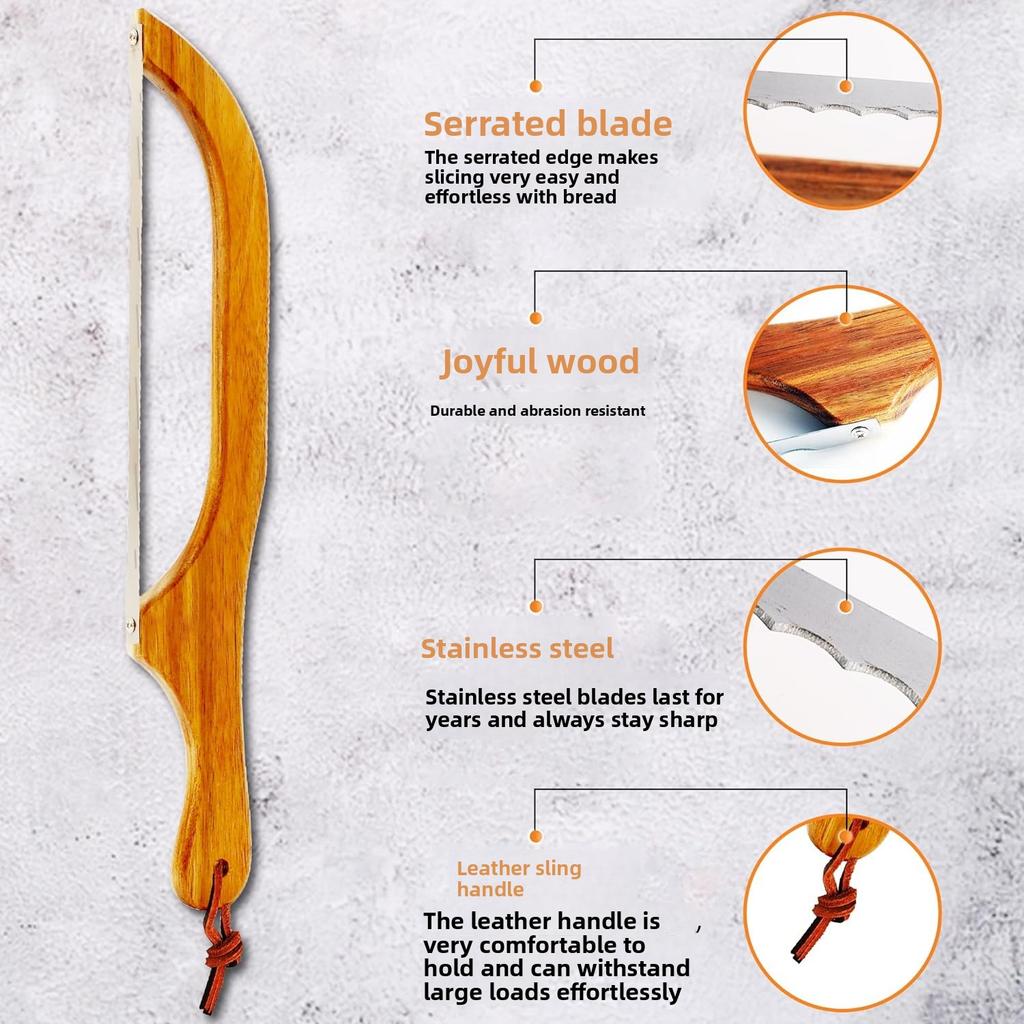 Деревянный нож для хлеба Нескользящий Нож для багета и торта для выпечки Зубчатый Нож для тостов Деревянная пила для нарезки хлеба