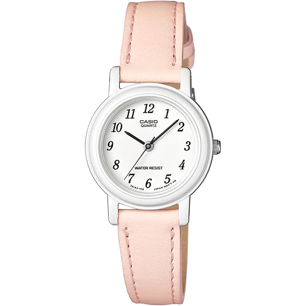 Casio Chupacasi LQ-139L-4B2 Women's Analog Watch Baby Pink Leather Strap Round Face