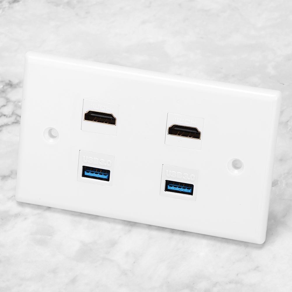 2 HDMI Female to Female Buck 2USB Buckle настенная панель для дома и отеля