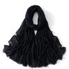 Muslim Cotton Rayon Hijab Solid Color Plain Scarf Women Soft Cotton Viscose Thin Voile Shawl Remove Edge Headscarf Turban
