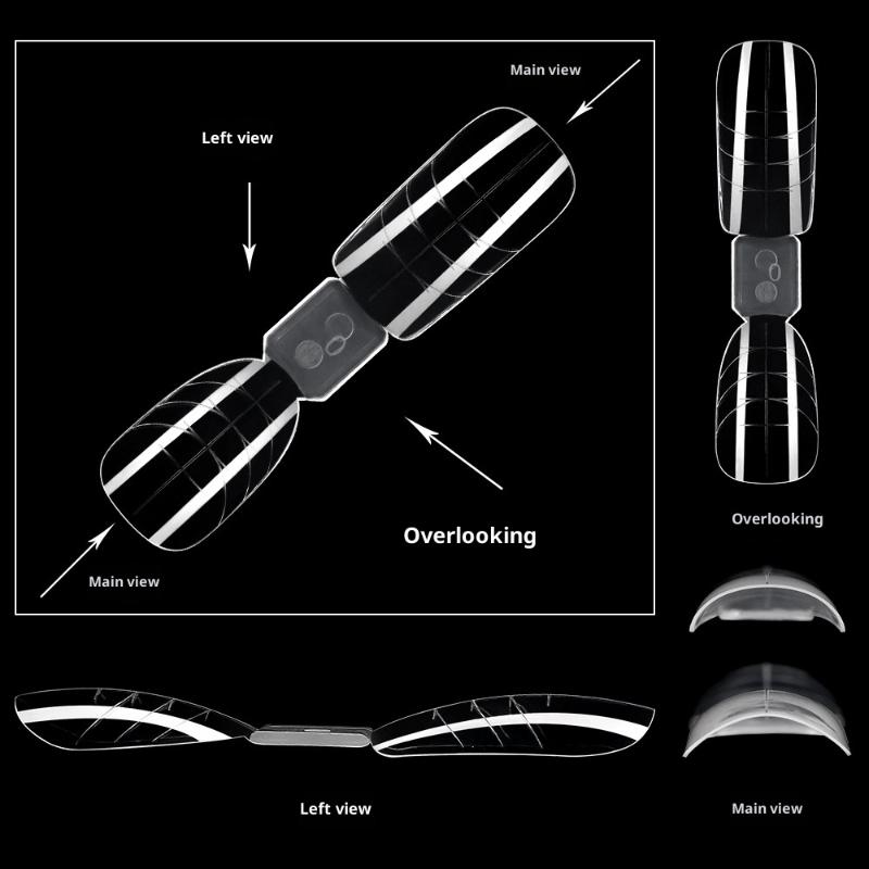 Набор двухсторонних двойных форм 240 шт. для полигеля для ногтей миндалевидной формы, формы для акриловых ногтей в форме гроба, набор форм для наращивания ногтей для DIY маникюра