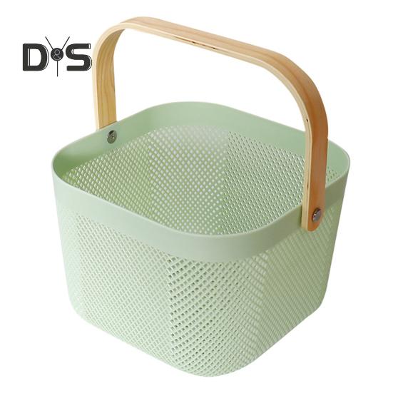 Органайзер для хранения фруктовая корзина с деревянной ручкой прочная несущая многофункциональная корзина для покупок большой вместимости