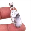 Natural Dendrite Opal Gemstone 925 Solid Sterling Silver Gift Pendant 1.5" W5v76