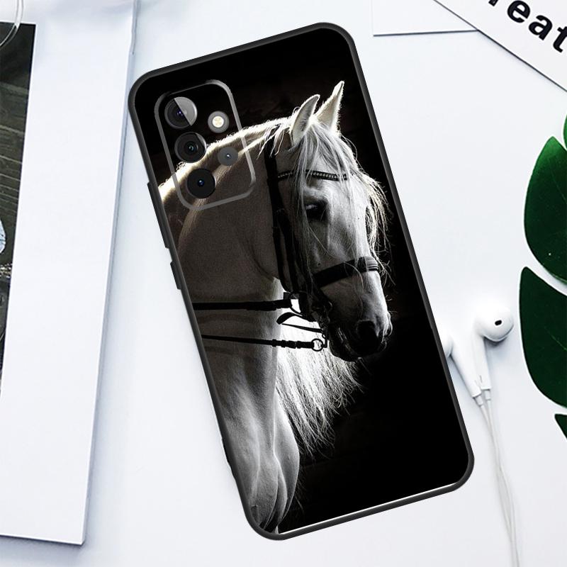 Черно-белая лошадь Для Samsung Galaxy A52 A22 A32 A54 A34 A14 A55 A35 A15 A53 A33 A13 A05 A06 A16 Чехол для телефона